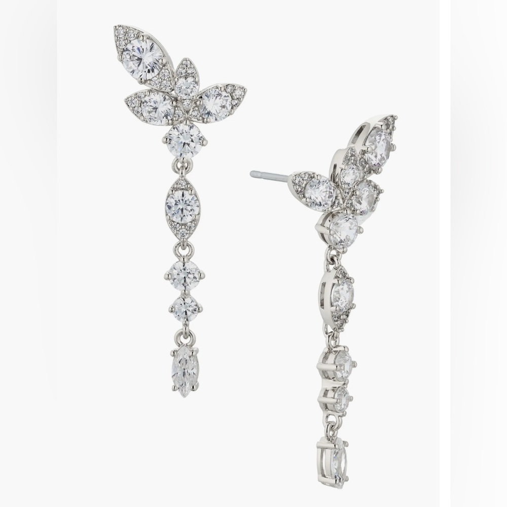Nadri Whimsy Cubic Zirconia Cluster Linear Drop Earrings